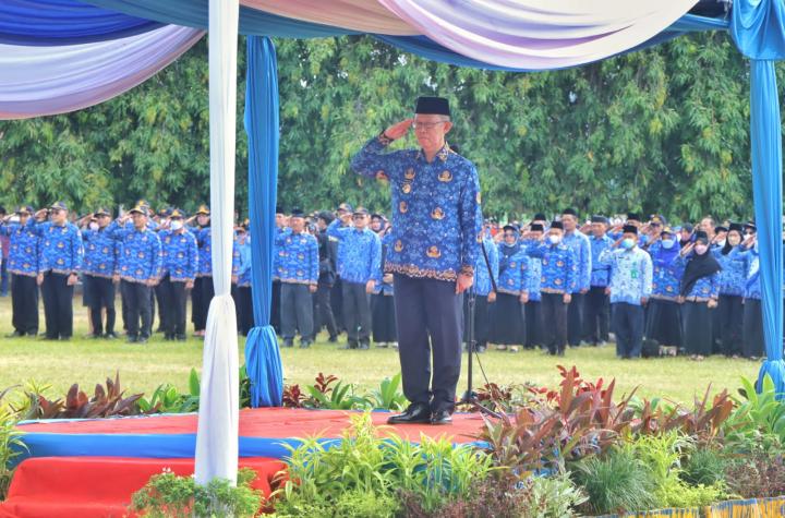 30 Perwakilan ASN Dinas Perindustrian dan Perdagangan Provinsi Lampung Ikuti Upacara HUT Korpri ke-51