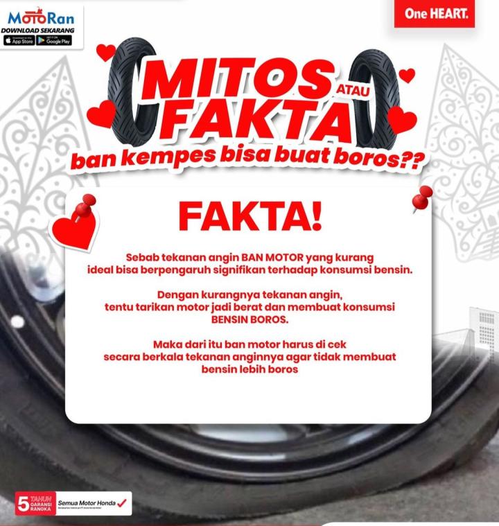 Mitos Atau Fakta, Ban Motor Kempes, Bisa Bikin Boros Bensin 