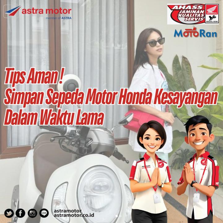 Tips Aman Simpan Sepeda Motor Honda Kesayangan Dalam Waktu Lama 