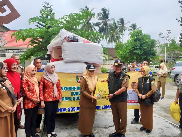 Gubernur Arinal Sampaikan Salam Turut Prihatin atas Musibah Banjir Bandang Tanggamus, Beri Bantuan Sembako dan Buffer Stock