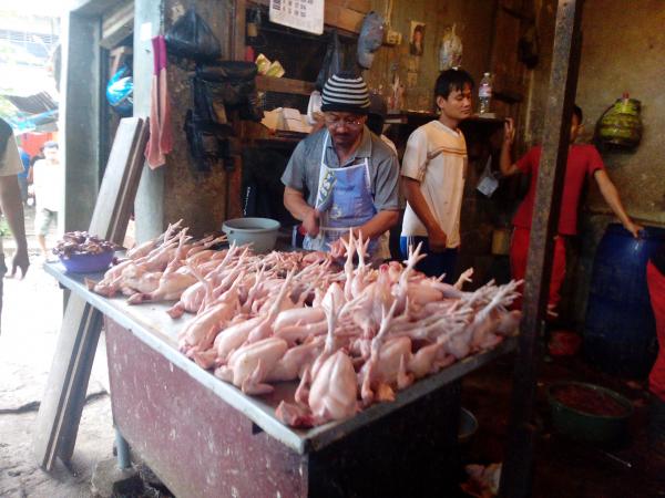 Harga Daging Ayam Masih Tinggi di  Pasar  Smep Bandar  Lampung 