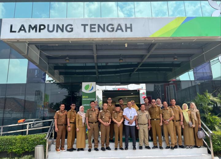 Monev Dengan Pemkab Lampung Tengah, BPJS Ketenagakerjaan Kejar Universal Coverage Jaminan ( UCJ) Sosial Ketenagakerjaan 