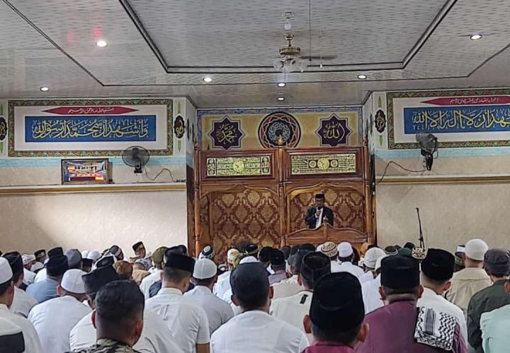 Ribuan Napi Lapas Rajabasa Mengikuti Shalat Idul Fitri Berjamaah