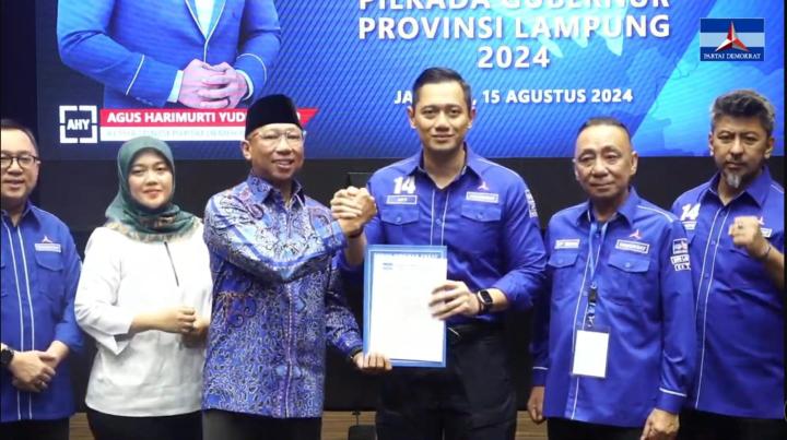 Rahmat Mirzani Djausal dan dr Jihan Nurlela Mendapat Rekomendasi Dari Partai Demokrat Dalam Pilgub Lampung 2024 