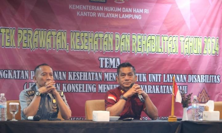 Direktur Perawatan Kesehatan dan Rehabilitasi Ditjenpas Hadiri Bimtek Perawatan Serta Kesehatan dan Rehabilitasi Kanwil Kemenkumham Lampung 