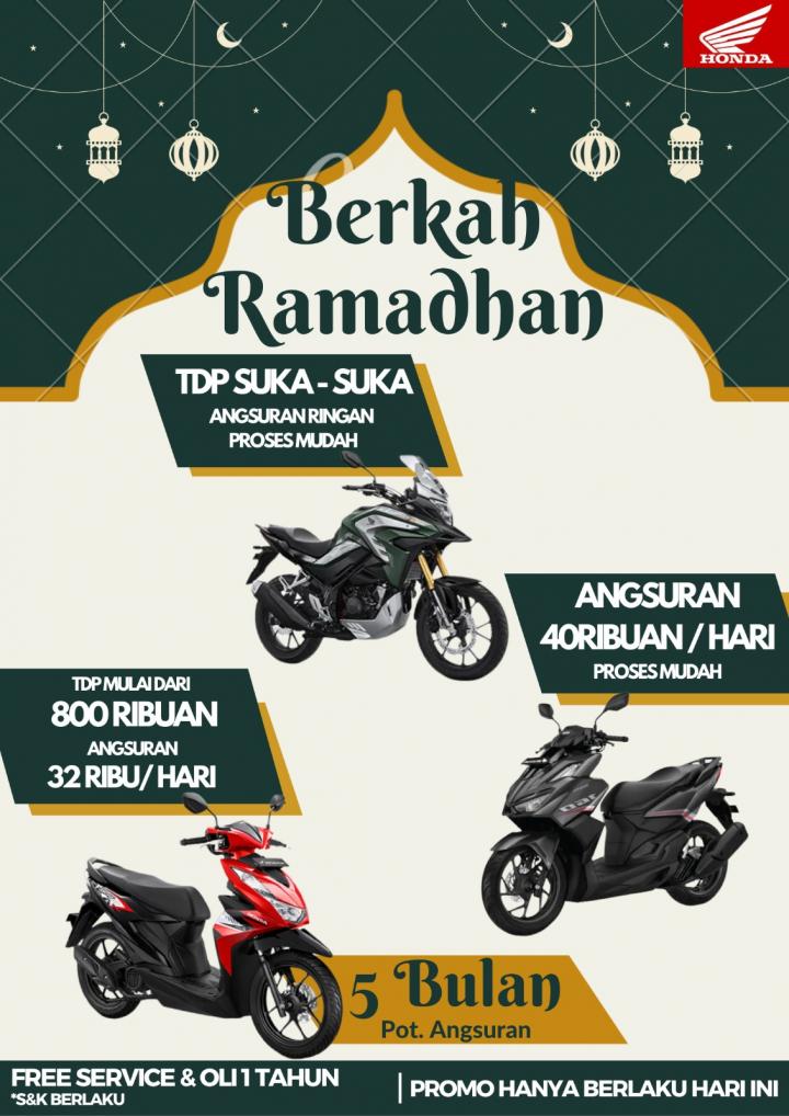 Promo Honda Berkah Ramadhan, TDP Suka Suka 