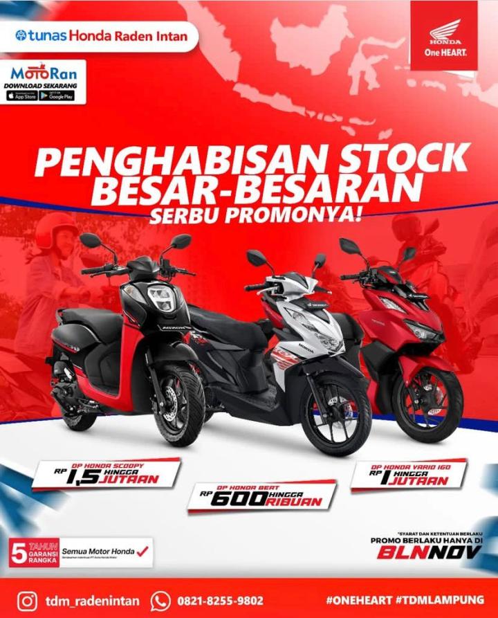 Pengabisan Stock di Dealer Honda Radin Intan Serbu Promonya 