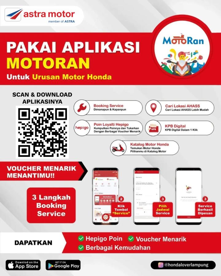 Manfaat Hepigo Poin di Aplikasi Astra Motor Natar Yakni MotoRan 