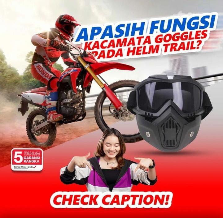 Pakai Helm Tanpa Kaca, Sebaiknya Lengkapi Dengan Goggle 