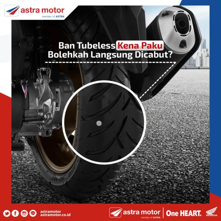 Ban Tubeless Kena Paku Bolehkah Langsung di Cabut 