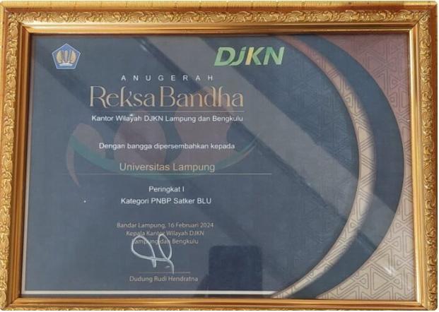 Unila Kembali Meraih Juara 1 Kategori PNBP Badan Layanan Umum (BLU) Bandar Lampung 