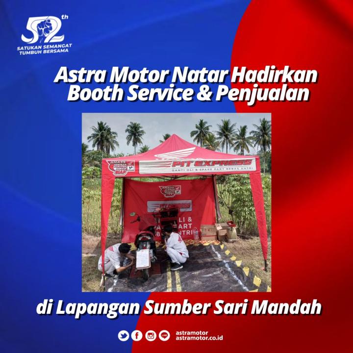 Astra Motor Natar Hadirkan Booth Service & Penjualan di Lapangan Sumber Sari Mandah