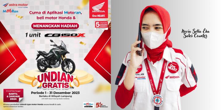 Undian Gratis Honda CB150X di Aplikasi MotoRan Hadir Kembali Pada Desember 2023