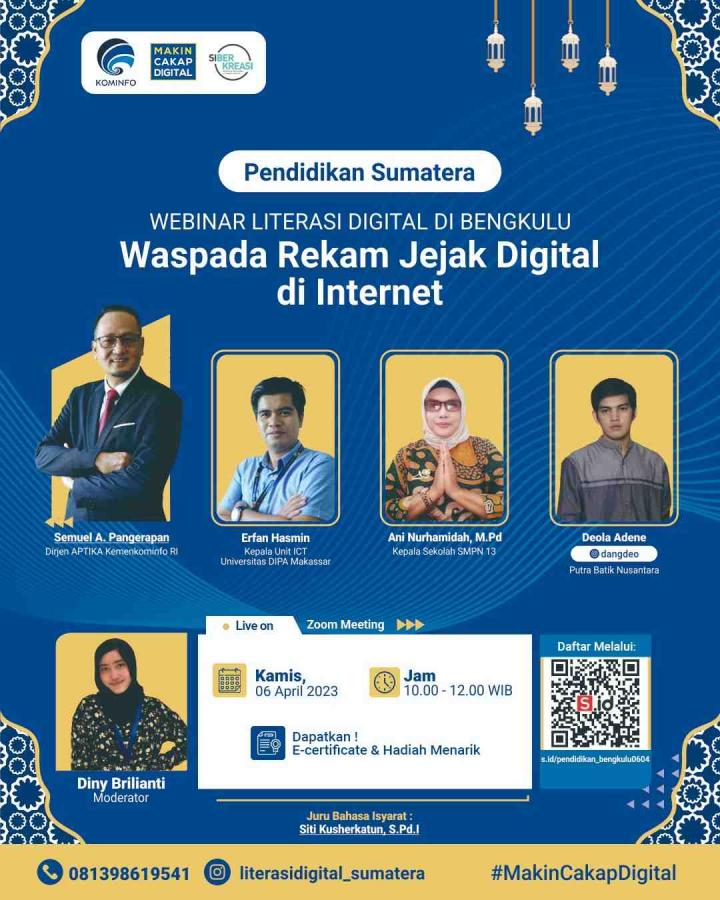 Literasi Digital di SMP Kabupaten Bengkulu Selatan Waspadai Rekam Jejak Digital