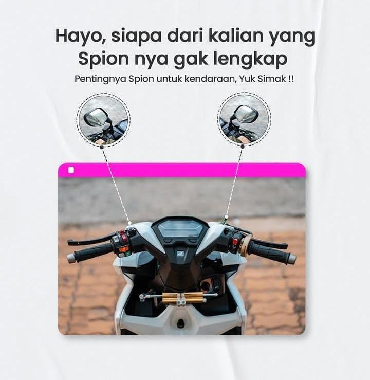 Jangan Anggap Remeh, Ini Fungsi Spion Motor Yang Kerap Tak di Sadari 