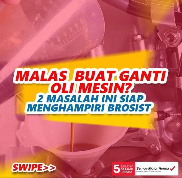 Males Ganti Oli Motor, Siap Siap Tanggung Resiko Ini Sob 