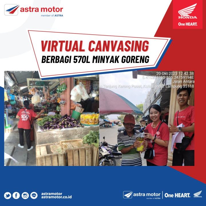 Astra Motor Imam Bonjol Mengadakan Virtual Canvasing Honda Berbagi 570L Minyak Goreng 