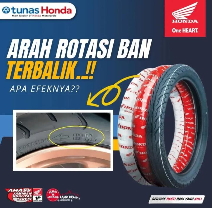 Bahaya Pasang Ban Motor Terbalik Arah Rotasinya 