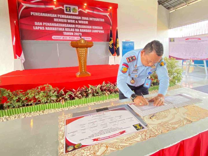 Deklarasi Pembangunan Menuju WBK/WBBM 2023 Lapas Narkotika Bandar Lampung 