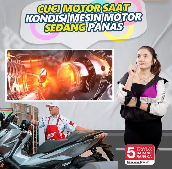 Stop Mencuci Motor Dalam Keadaan Mesin Panas 