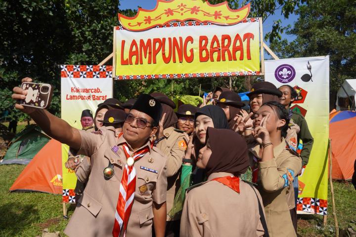 Pj Gubernur Samsudin Buka Kegiatan Perkemahan Antar Satuan Karya Pramuka Daerah Lampung 