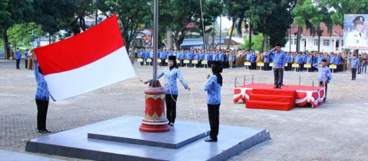 Sekdakab Thamrin Pimpin Upacara Hari Jadi Provinsi Lampung Ke 59 