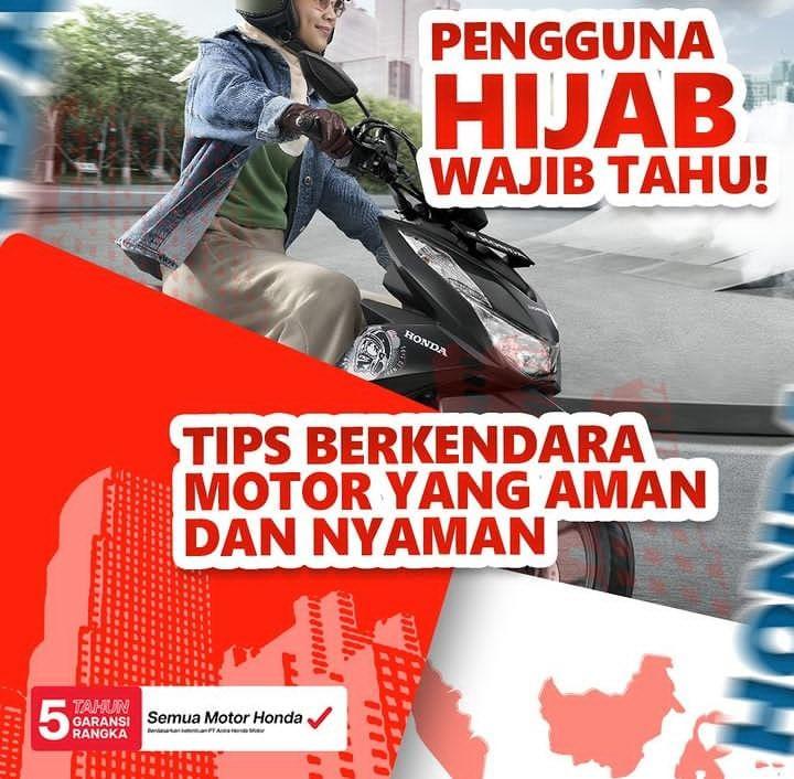 Ini Tips Aman Naik Motor Buat Hijabers 