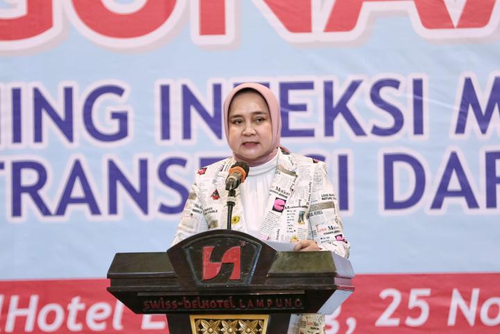 Ibu Riana Sari Arinal Buka Simposium Sehari Pencegahan Infeksi Menular Pada Transfusi Darah 