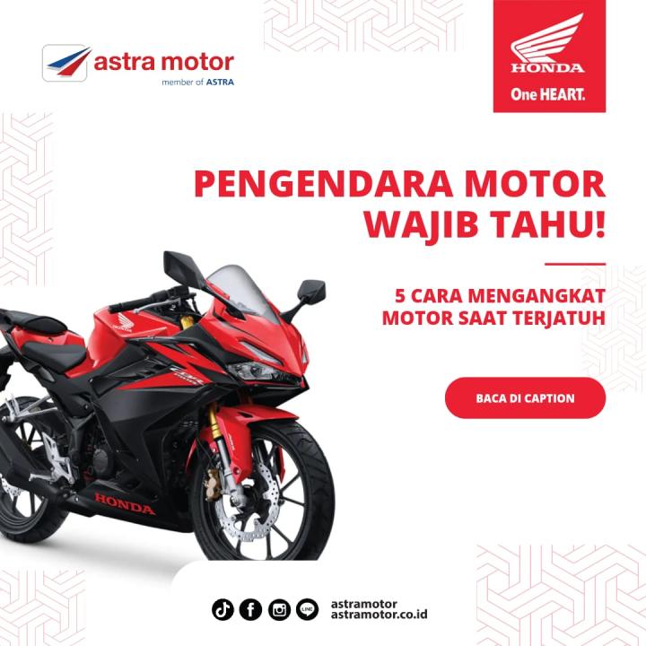 5 Cara Mengangkat Motor Saat Terjatuh 