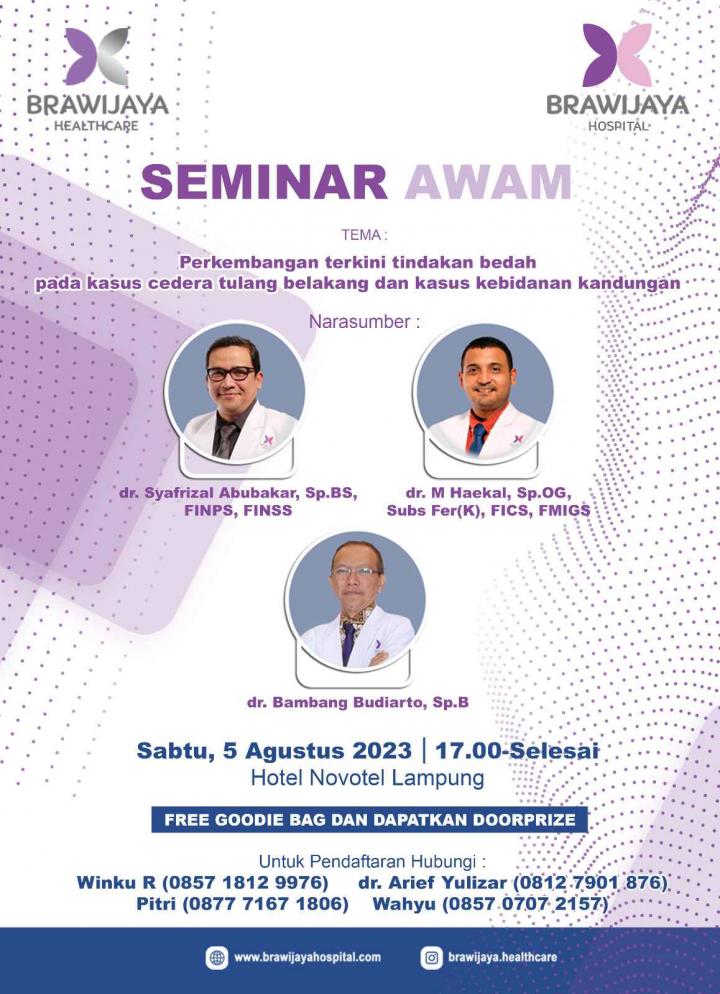 Brawijaya Hospital-Healthcare Gelar Seminar di Hotel Novotel Bandar Lampung, Sabtu 5 Agustus 2023