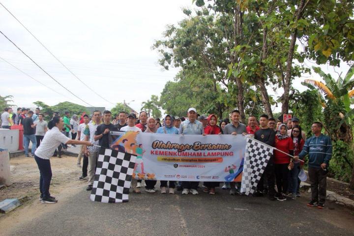 Dorong Gaya Hidup Sehat, Kanwil Kemenkumham Lampung Gelar Olahraga Bersama di Griya Abhipraya 