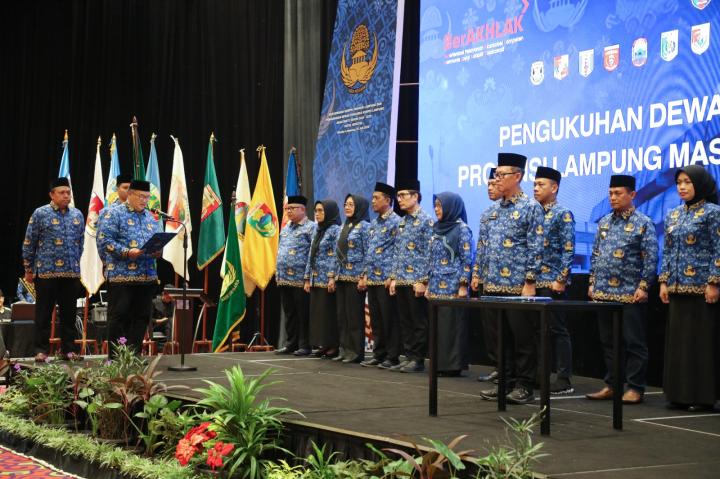 Terpilih Periode Kedua,Sekdaprov Fahrizal Dikukuhkan Sebagai Ketua Dewan Pengurus Korpri Provinsi Lampung Masa Bhakti 2024 - 2029 