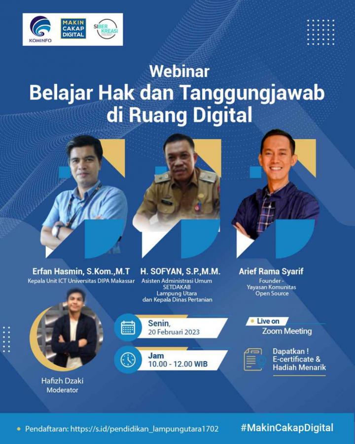 Kementerian Komunikasi dan Informatika Akan Mengadakan Webinar di SMPN 7 Kotabumi Lampung