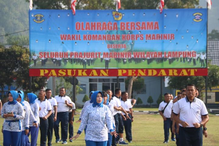 Prajurit Petarung Harimau Sumatra Laksanakan Olahraga Bersama Wadankormar