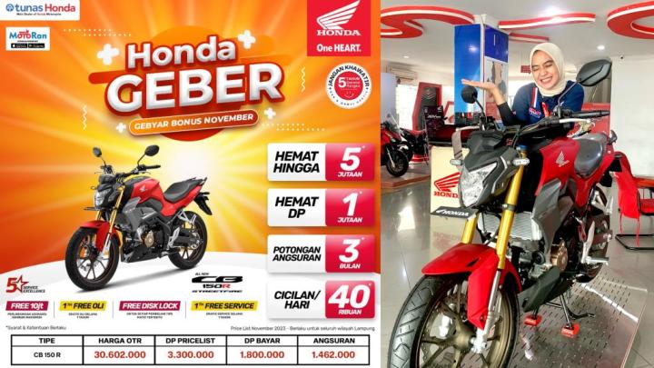 Promo Motor Akhir Bulan, Beli Honda CB 150R Hanya DP Rp.1,8 Juta 