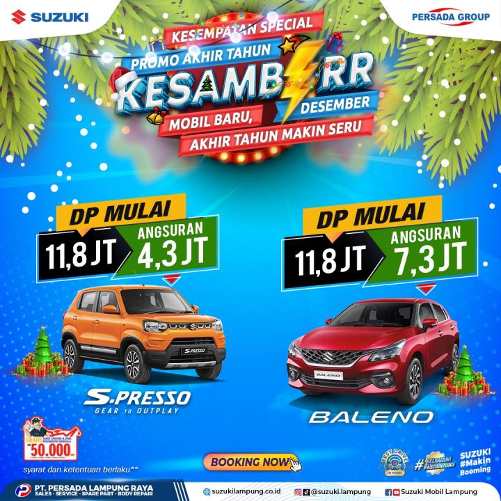 Suzuki Persada Lampung Raya Hadirkan Promo Spesial Natal dan Tahun Baru Hingga Diskon Puluhan Juta  