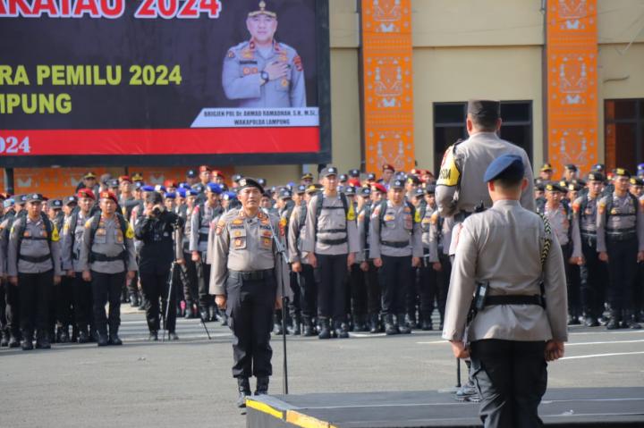 Guna Amankan Pemungutan Suara Pemilu 2024 Polda Lampung Turunkan 5.986 Personil