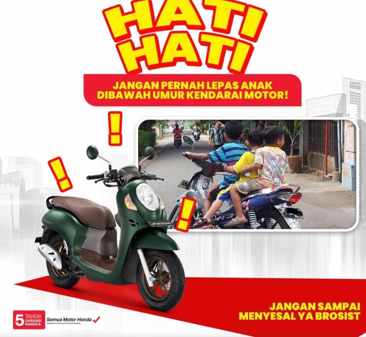 Jangan Biarkan Anak di Bawah Umur Bawa Sepeda Motor 