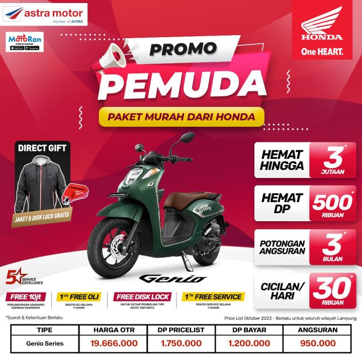 Yuk Bawa Pulang Motor Genio Dengan Menikmati Paket Promo PEMUDA di Astra Motor Imam Bonjol 