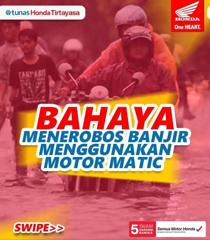 Mau Terobos Banjir Pake Motor Matic? Baca InI Dulu 