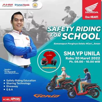 Tunas Honda dan Jaringannya NSS Kedaton Sukses Menggelar Safety Riding For School Di SMA YP UNILA