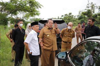 Gubernur Arinal Tnjau Lokasi Pembangunan Gerbang Selamat Datang di Pintu Tol Kota Baru, Tahapan Pembangunan Dimulai Juli 2023