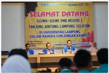 Unila Menerima Kunjungan Kampus dan Siswa Guru SMA Negeri 1 Tanjung Bintang 