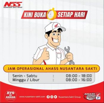 Bengkel AHASS NSS Kedaton Tetap Buka Tiap Hari