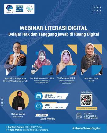 Kementrian Komunikasi dan Informatika Akan Mengadakan Webinar di SMPN 1 Kotabumi Lampung