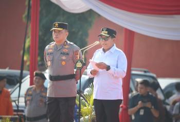 Pj Gubernur Lampung Pimpin Apel Gelar Pasukan Operasi Mantap Praja Krakatau 2024 