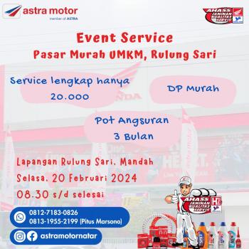 Astra Motor Natar Hadir di Event Service Pasar Murah UMKM Rulung Sari 