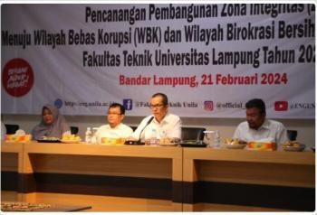 Fakultas Lampung Unila Gelar Pencanangan  Zona Integritas (ZI) Menuju WBK 