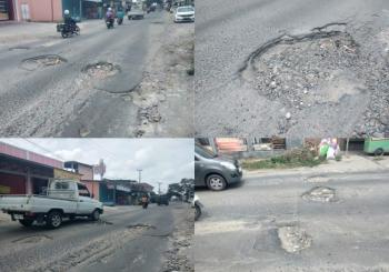 Warga Keluhkan Kubangan Jalan Pulau Damar Membahayakan, Dinas PU Enggan Beri Tanggapan