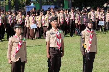 Pj Gubernur Samsudin Buka Perkemahan Antar Satuan Karya Pramuka Daerah Lampung 